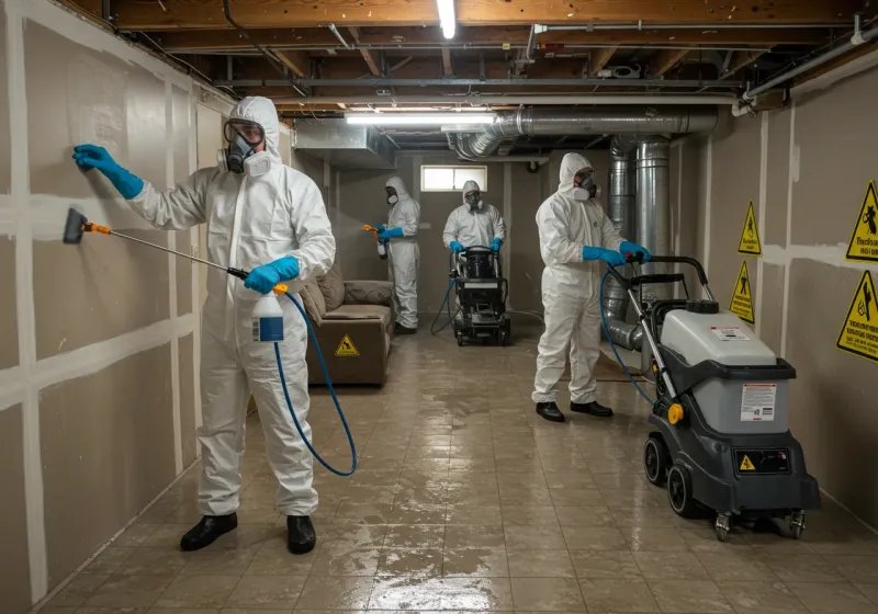 Basement Moisture Removal and Structural Drying process in Seneca, SC